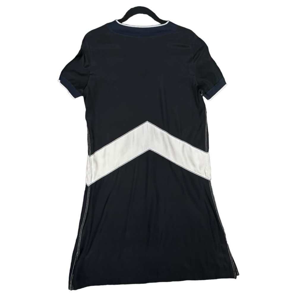 Rag & Bone Navy Blue 100% Silk Chevron Dress - Size Small - Picture 14 of 15